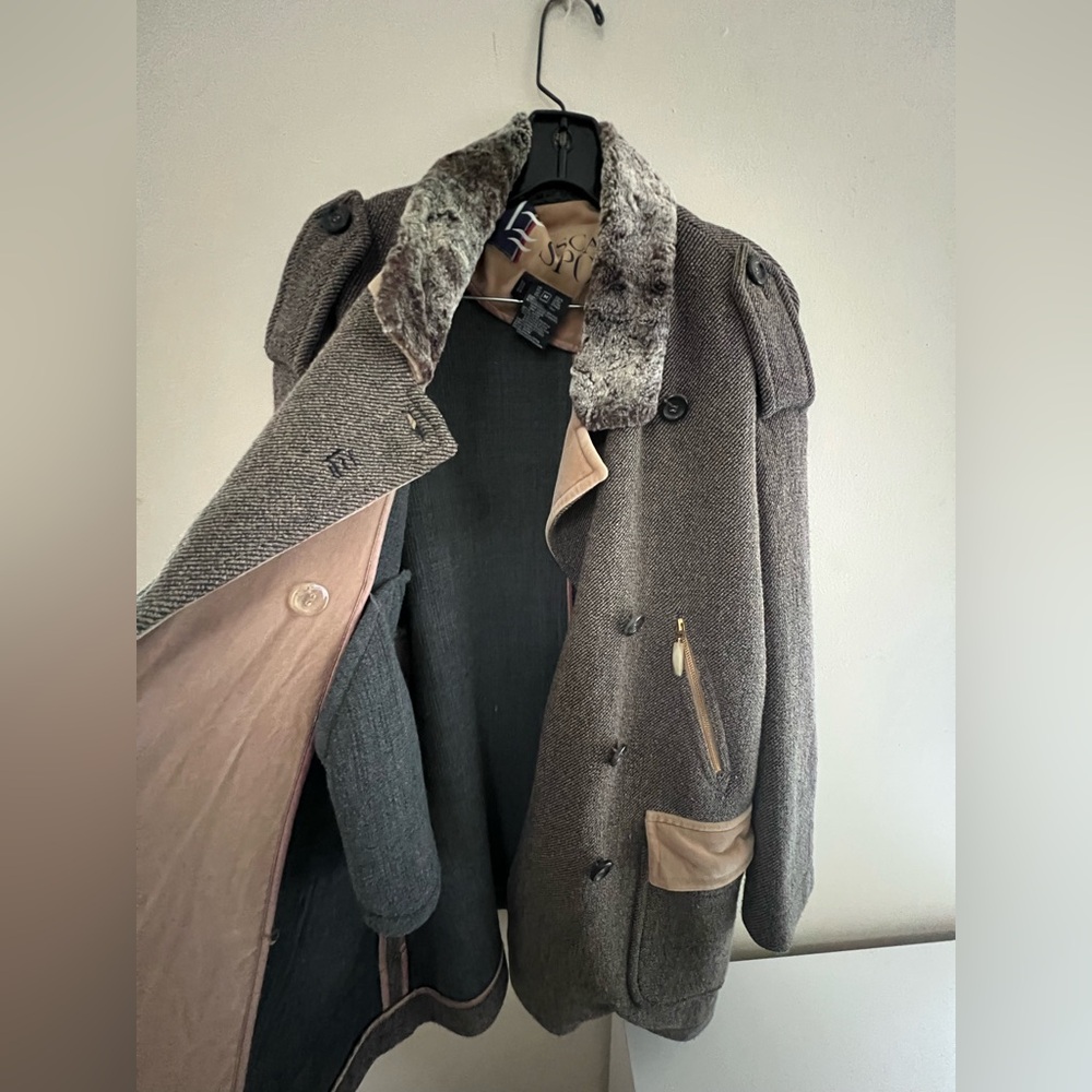 Vintage Escada brown Double-Breasted Pea Coat - Picture 12 of 15